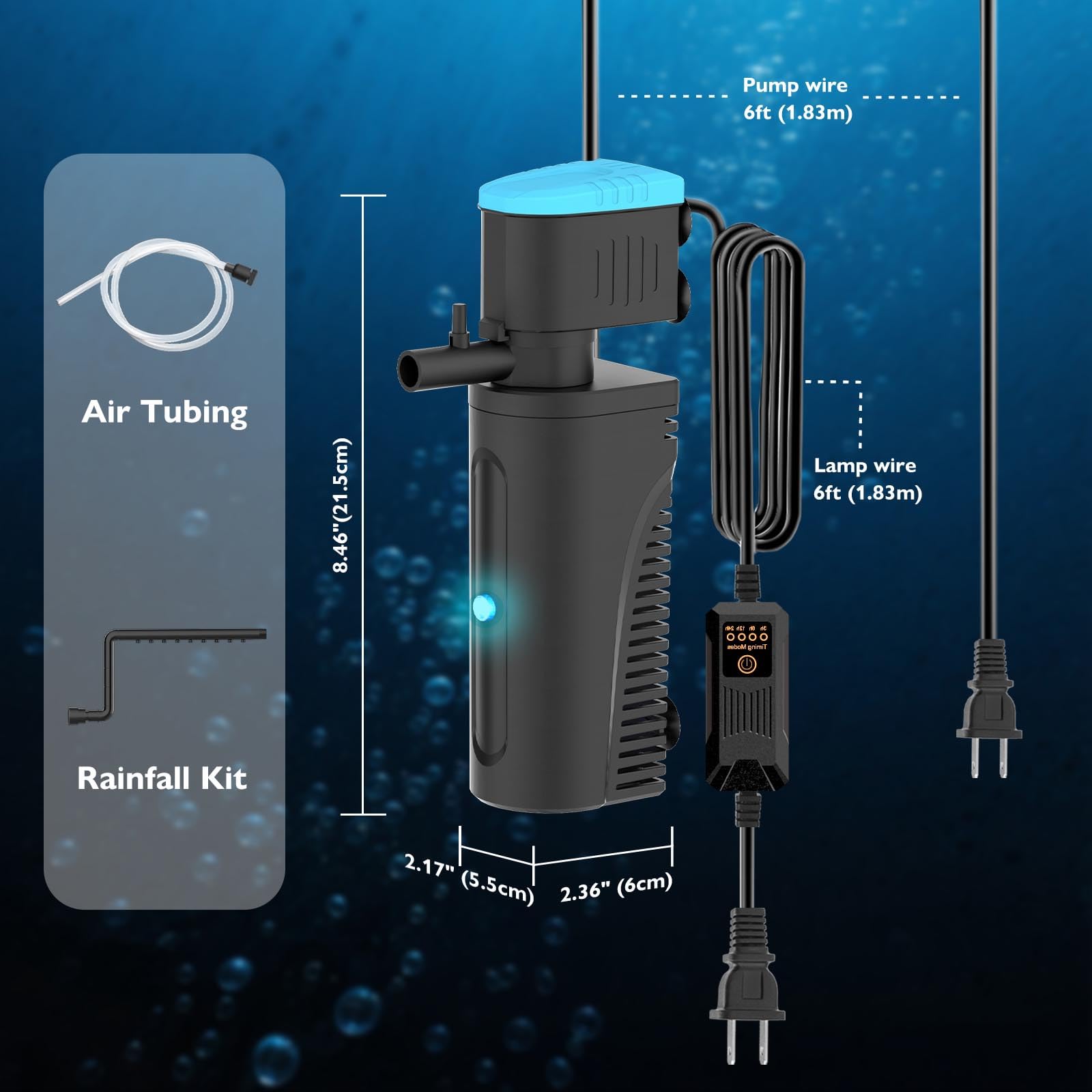 FUMAK low-power 3.5W operation for quiet filtration.