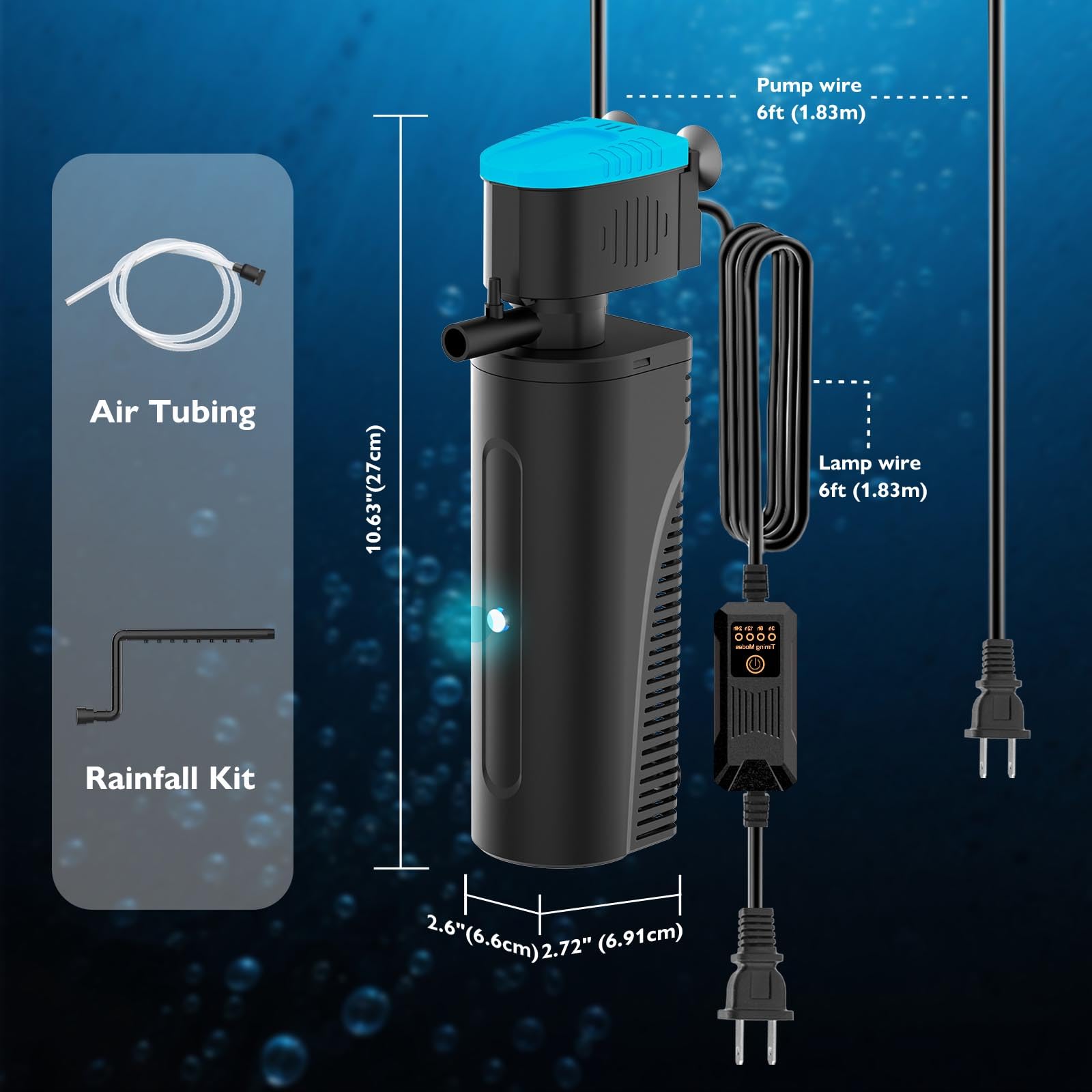 FUMAK UV light helps reduce green water and improve tank clarity.