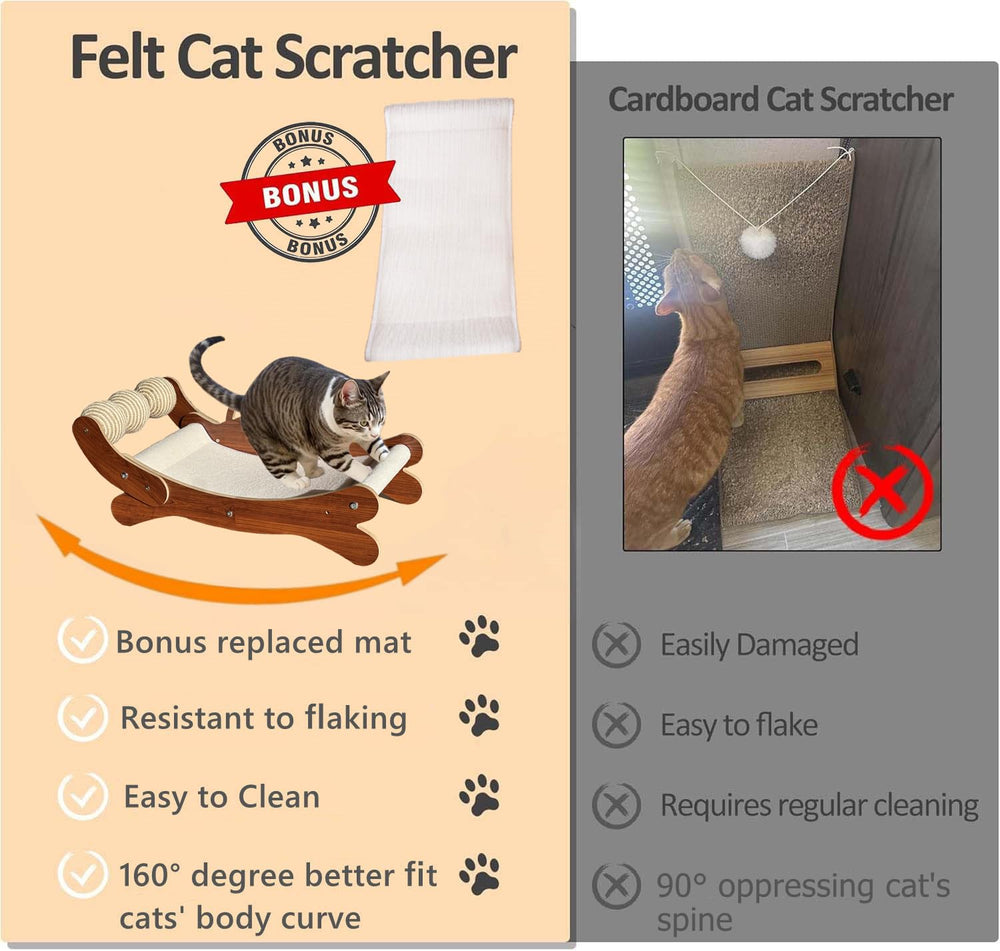 FUNACAY cat hammock lounge provides cozy resting and scratching area for cats