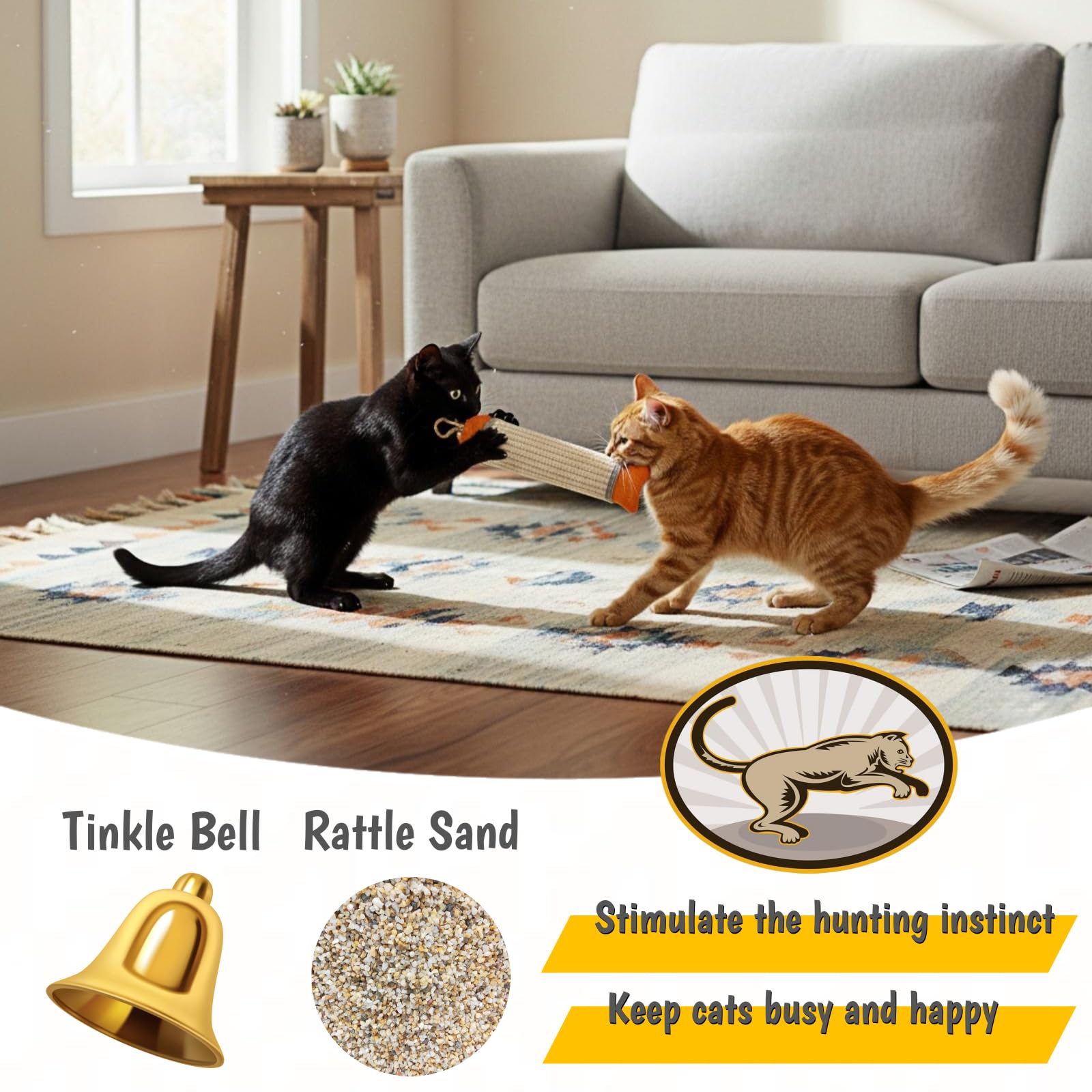 FuneeTop catnip-infused toy with tinkle sound attracts cat attention.