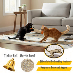 FuneeTop catnip-infused toy with tinkle sound attracts cat attention.