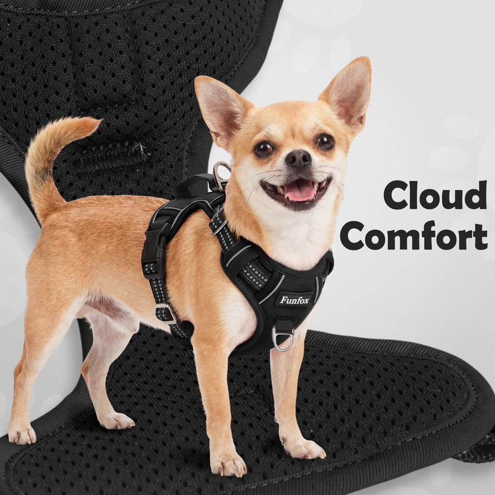 Funfox waterproof fabric and breathable mesh keep dogs comfy on long walks.