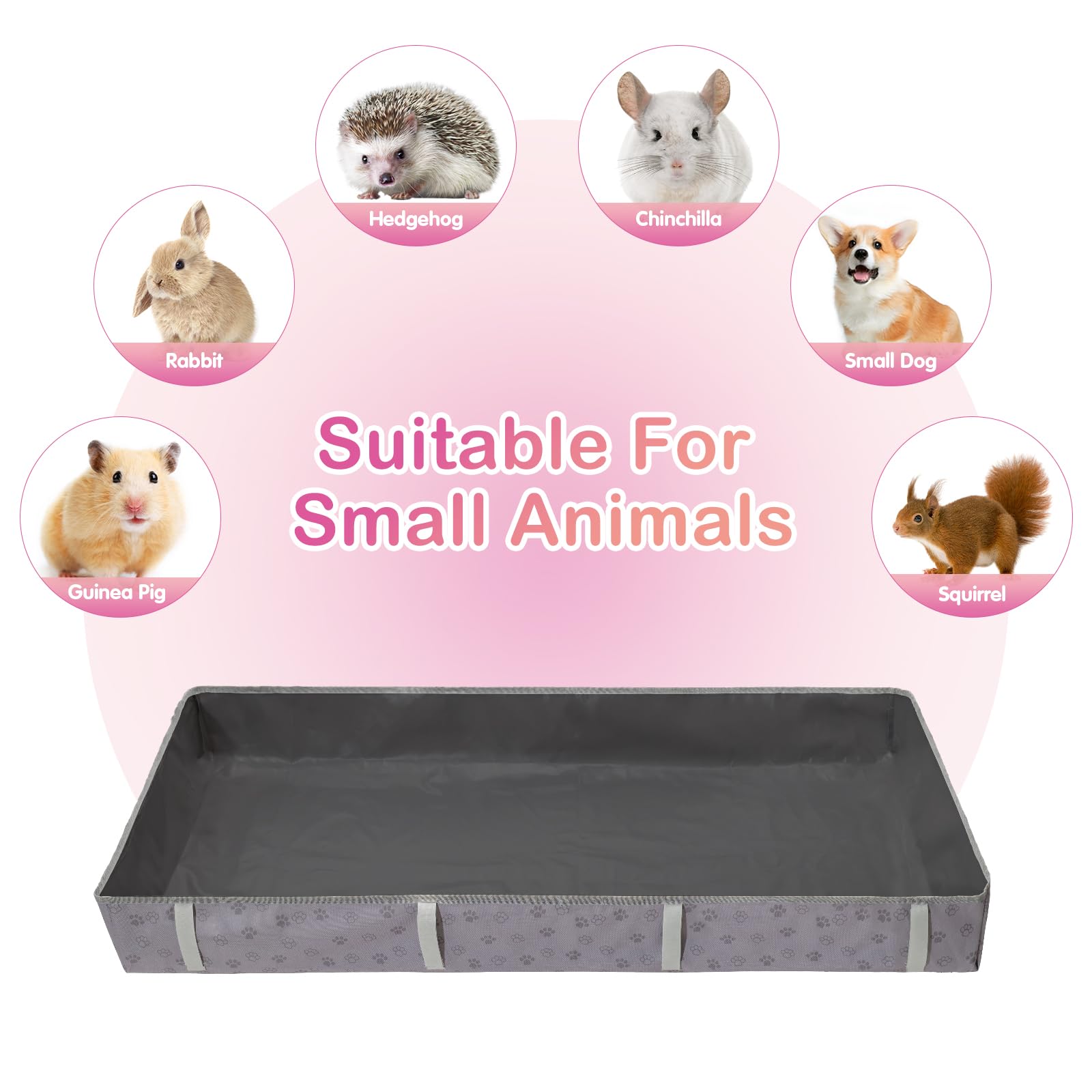 FunFurry paw-pattern exterior adds a stylish touch to any small animal setup.