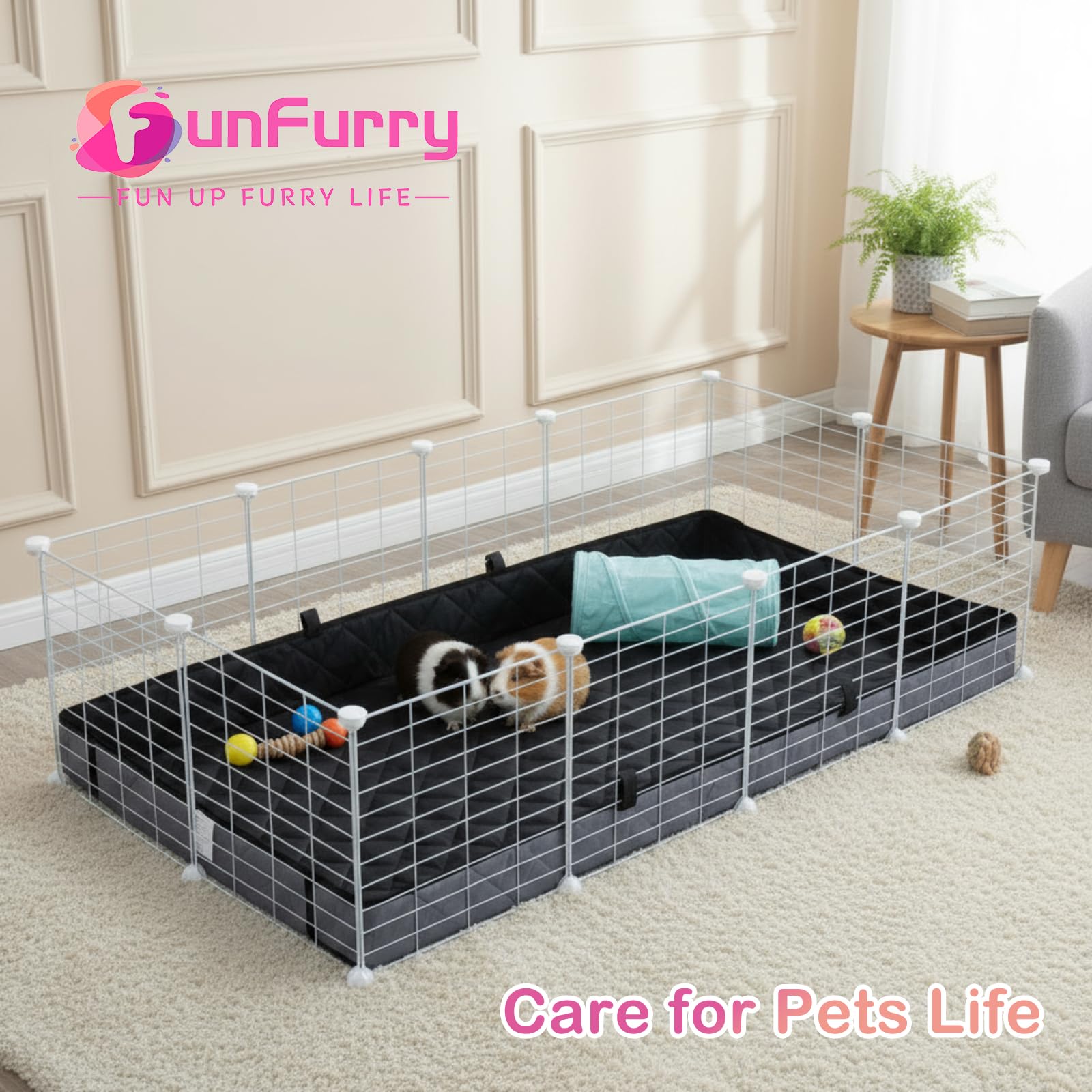 FunFurry Quilted Guinea Pig Cage Liner durable material designed for long-lasting use