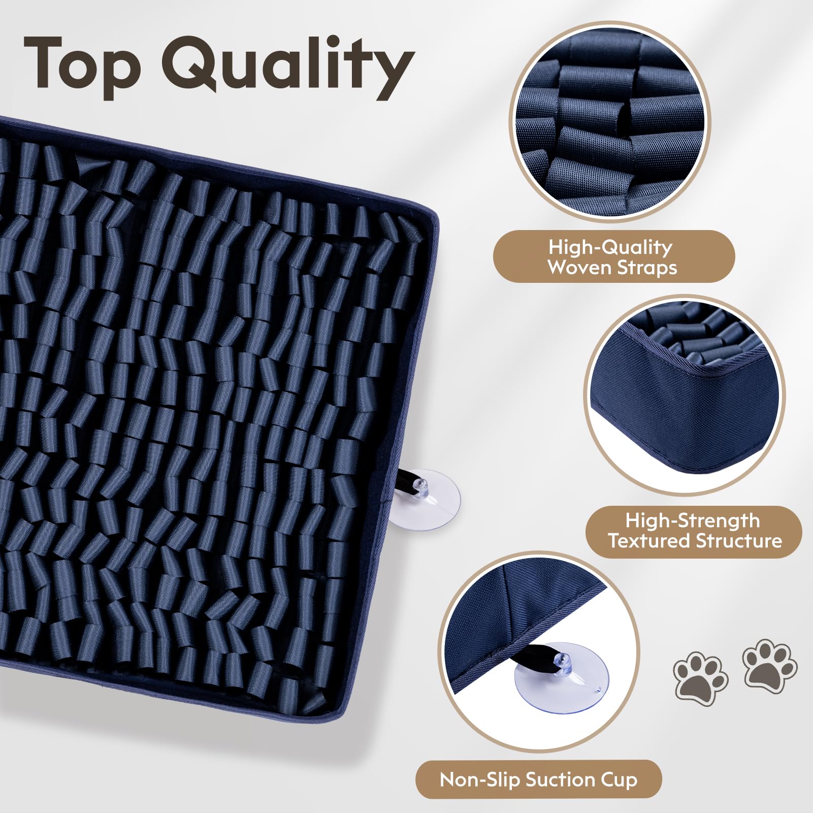 FunFurry Snuffle Mat on the floor with non-slip base for stable sniffing sessions.