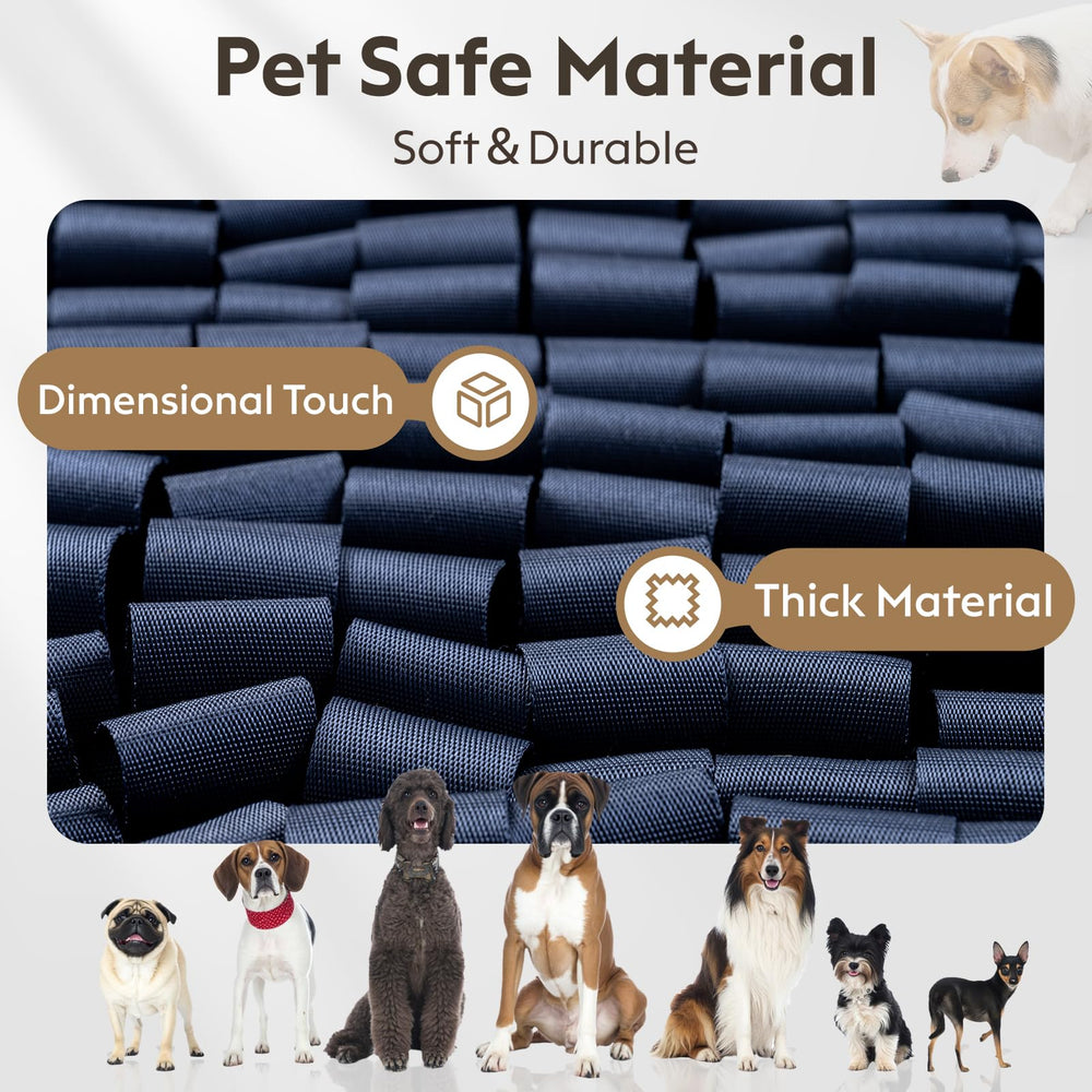FunFurry Snuffle Mat highlighting waterproof base to prevent residue absorption.
