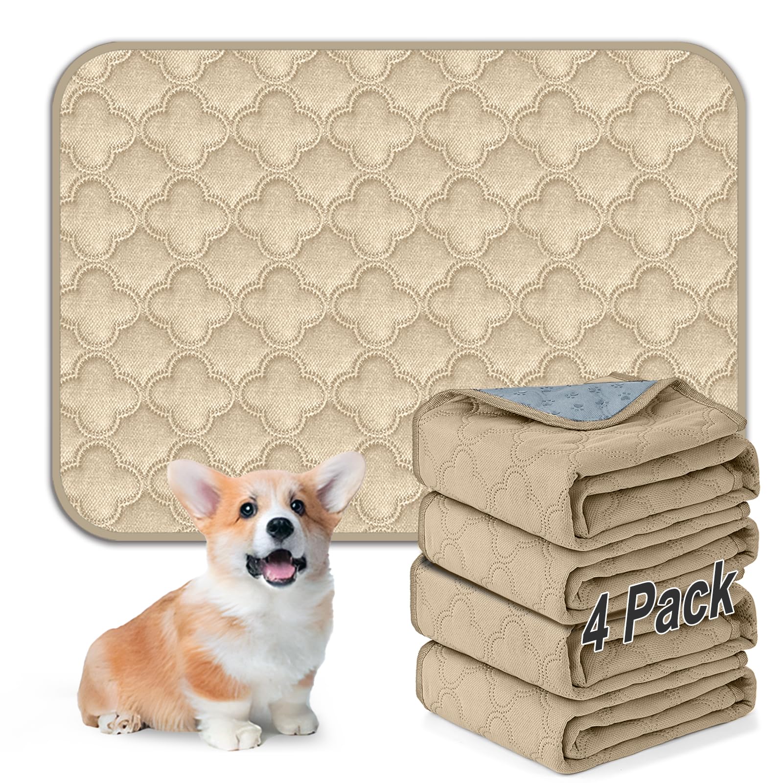 FunFurry cream 18x24 pad with non-slip backing for stable use.