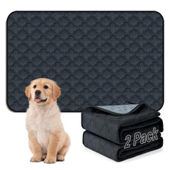 FunFurry washable pee pad for dogs, 24x36 dark grey, reusable and leak-proof.