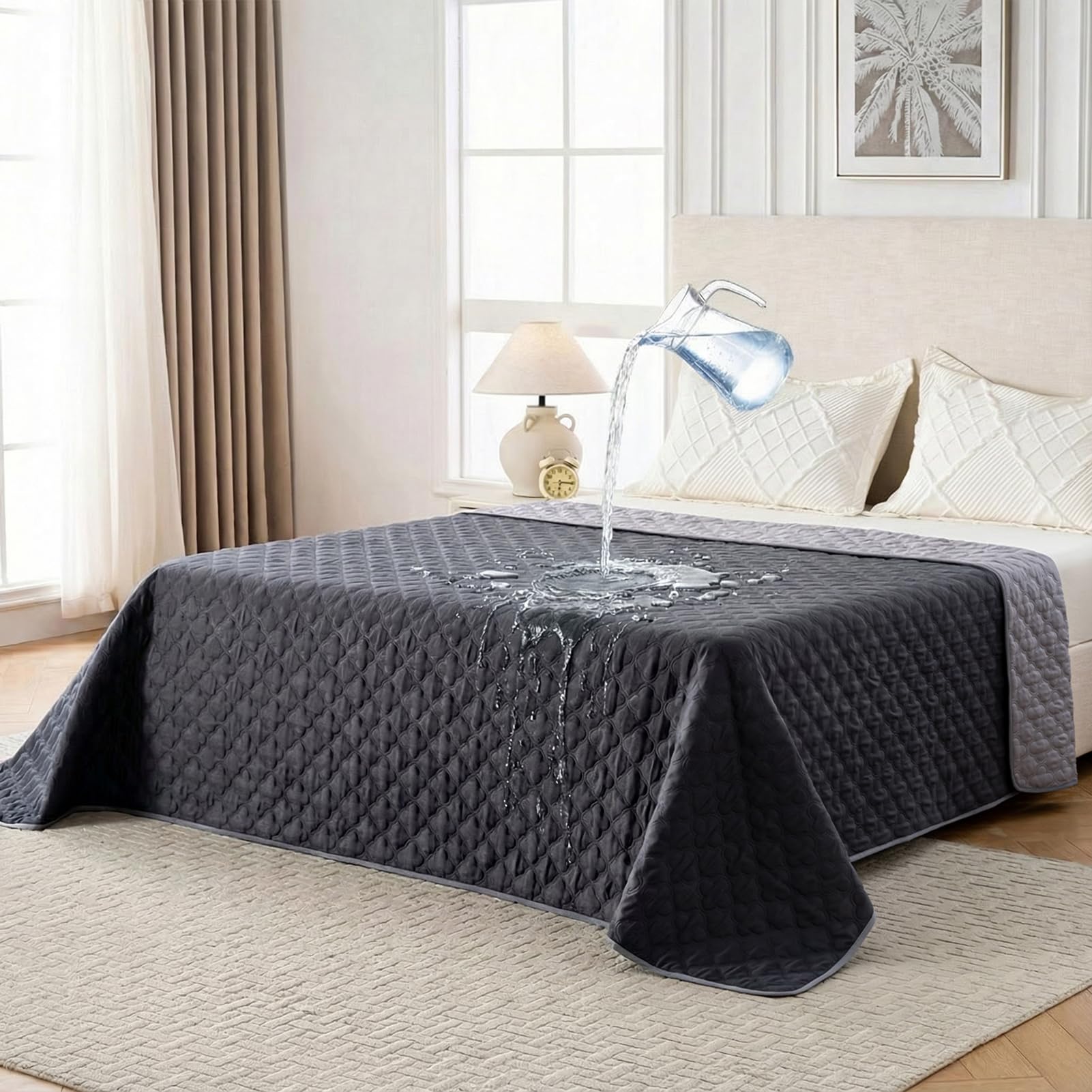 FunFurry waterproof dog blanket folded for compact storage and quick setup.