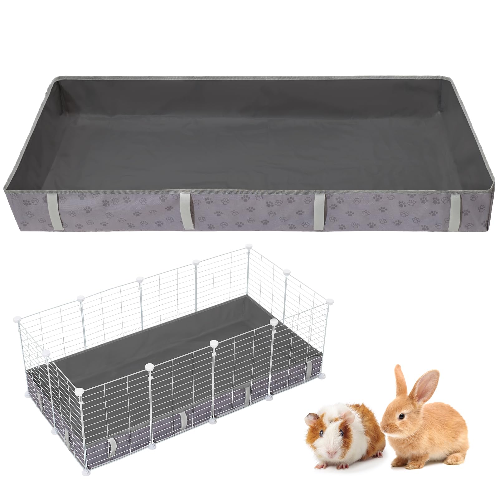 FunFurry waterproof guinea pig cage liner in 48x24 size providing clean, protected bedding.