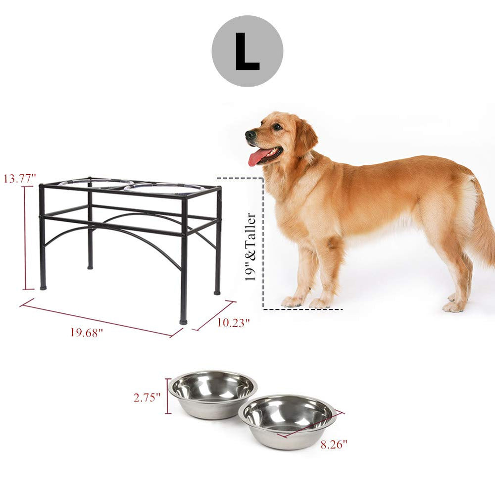 Funkeen dog feeder for giant breeds with dining stand improves reach and posture