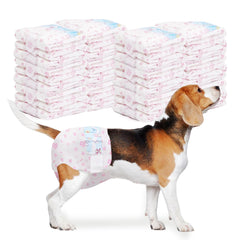 Funliying disposable dog diapers for females, pink box front view, quick-change convenience.