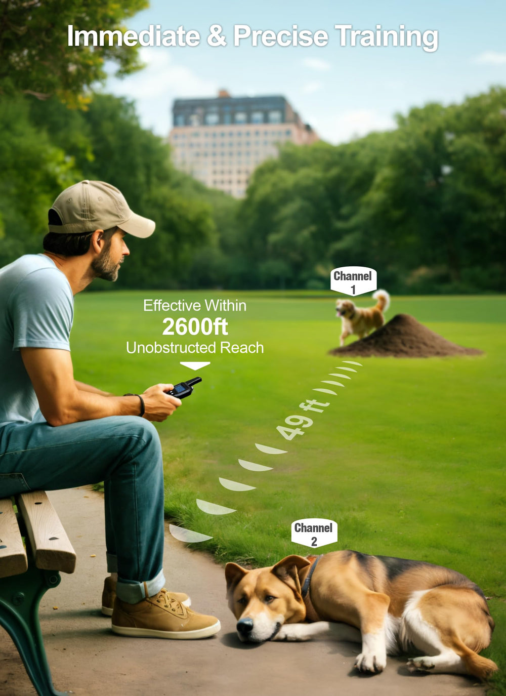 FunniPets collar on dog demonstrates secure fit and comfortable training experience