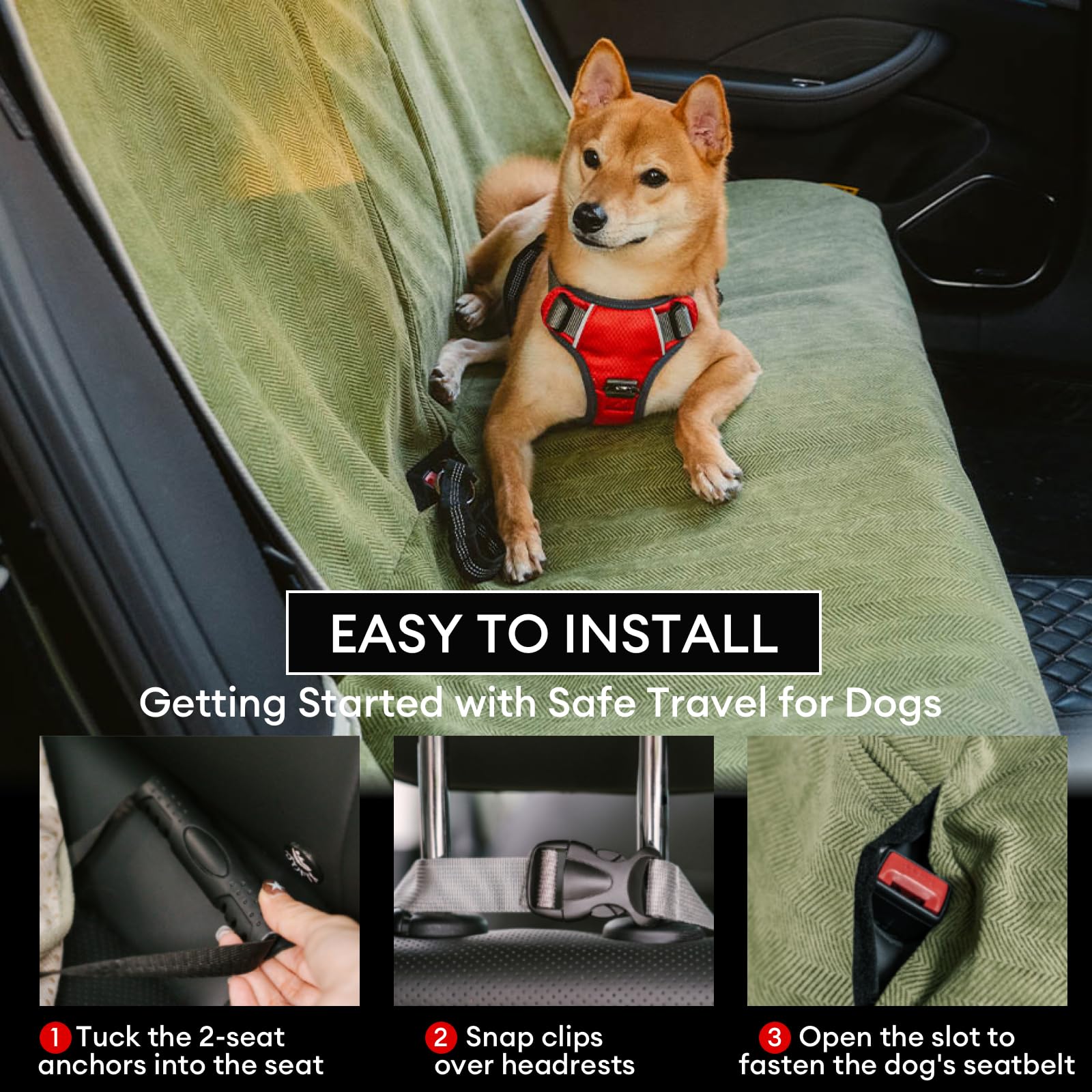 Funny Fuzzy adjustable safety straps secure the cover during travel.