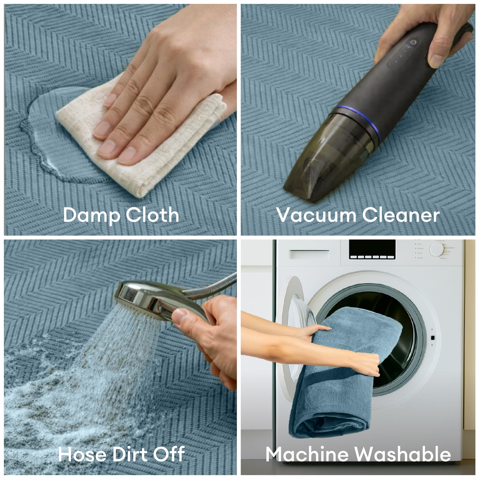 FUNNY FUZZY easy-clean fabric simplifies wiping and washing after adventures.