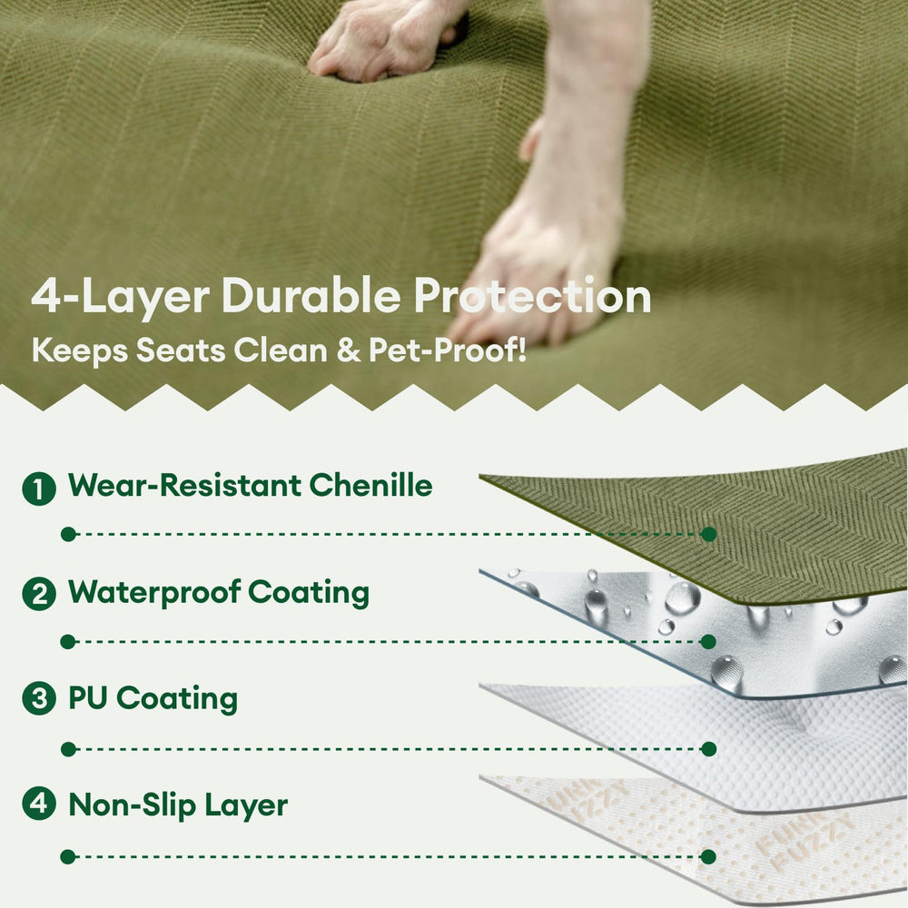 Funny Fuzzy machine-washable car seat protector for dogs.
