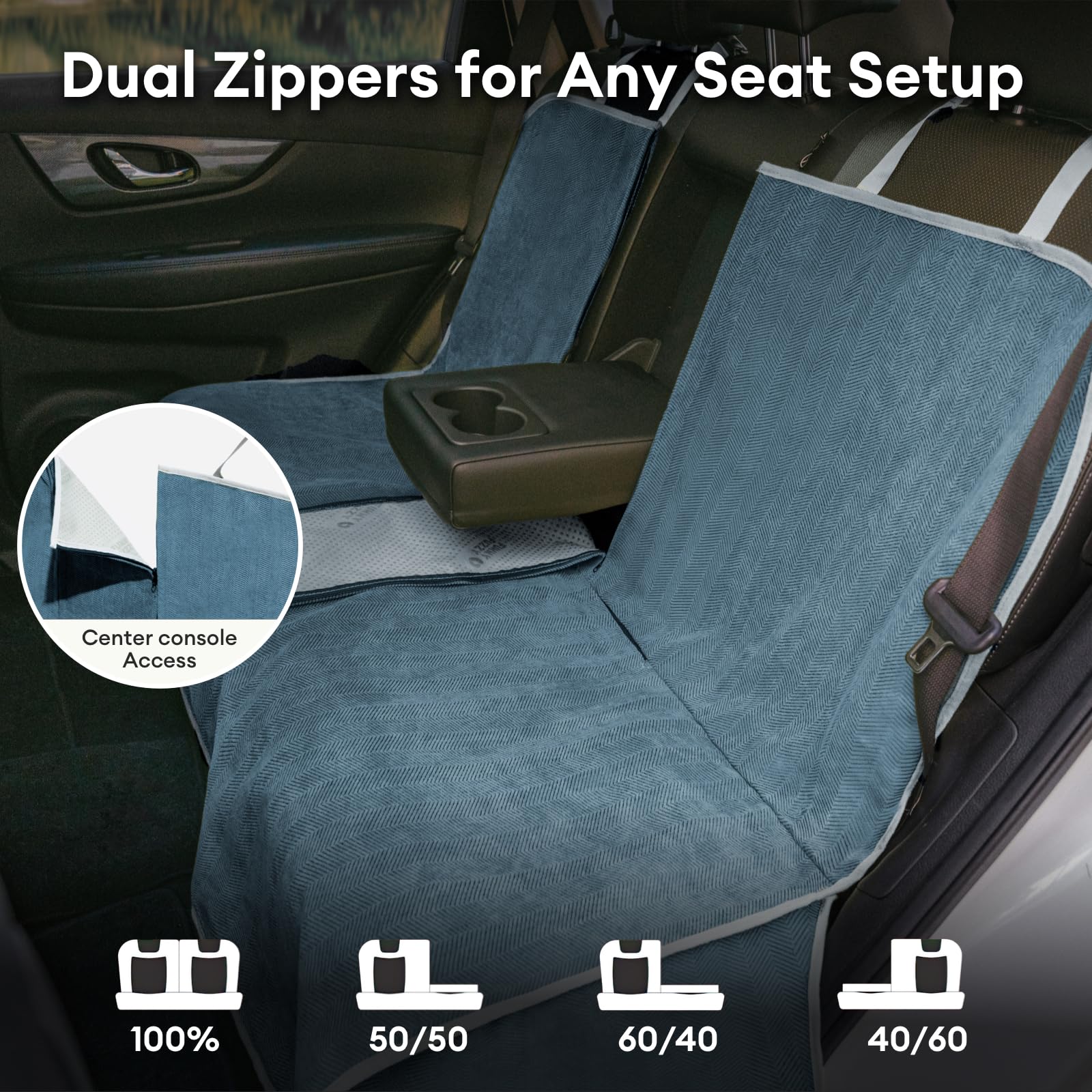 FUNNY FUZZY seat belt openings enable harness connections for secure travel.