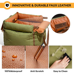 FunnyFuzzy anti-slip base stabilizes the booster seat on car floors.