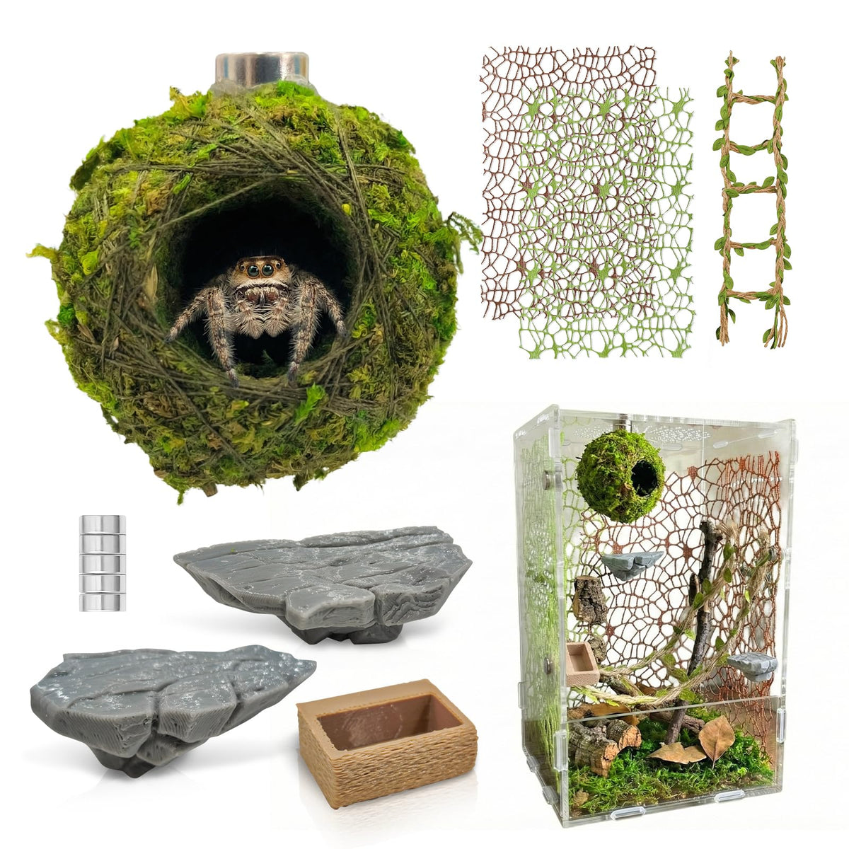 Funtinshdy Magnetic Moss Ball Hideout mounted high for secure resting.