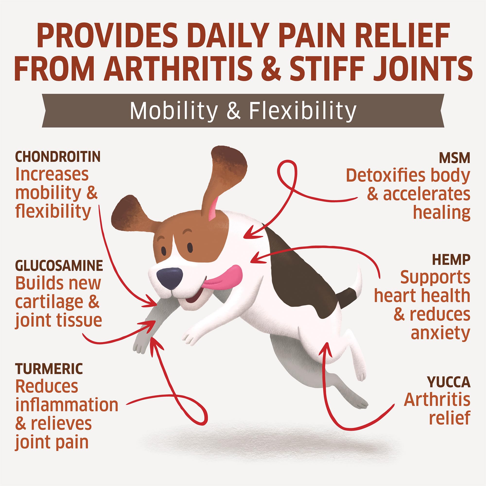 Fur Belly hemp hip joint dog walking usage chews for mobility.