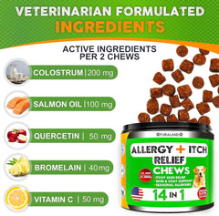 FURALAND Dog Allergy Relief Chews being fed after outdoor play.