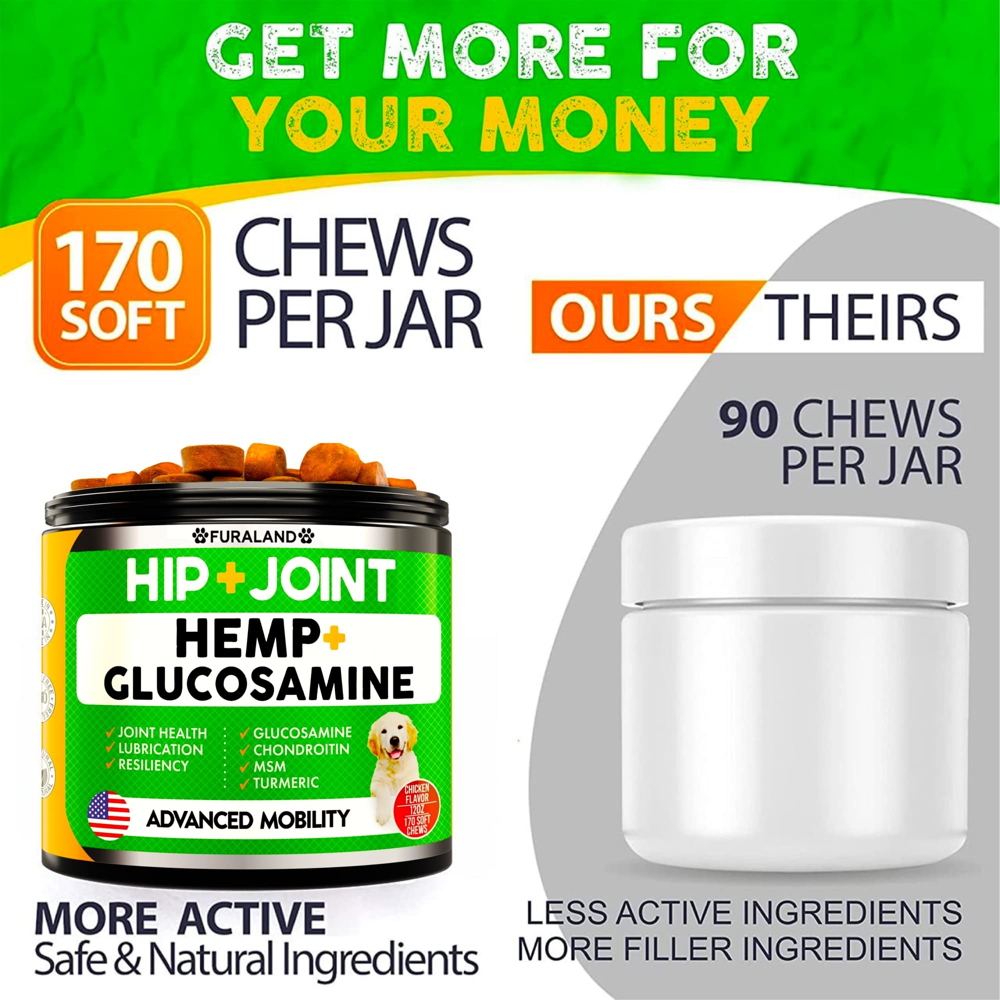 FURALAND turmeric extract ingredients close-up suggests antioxidant support for joints.