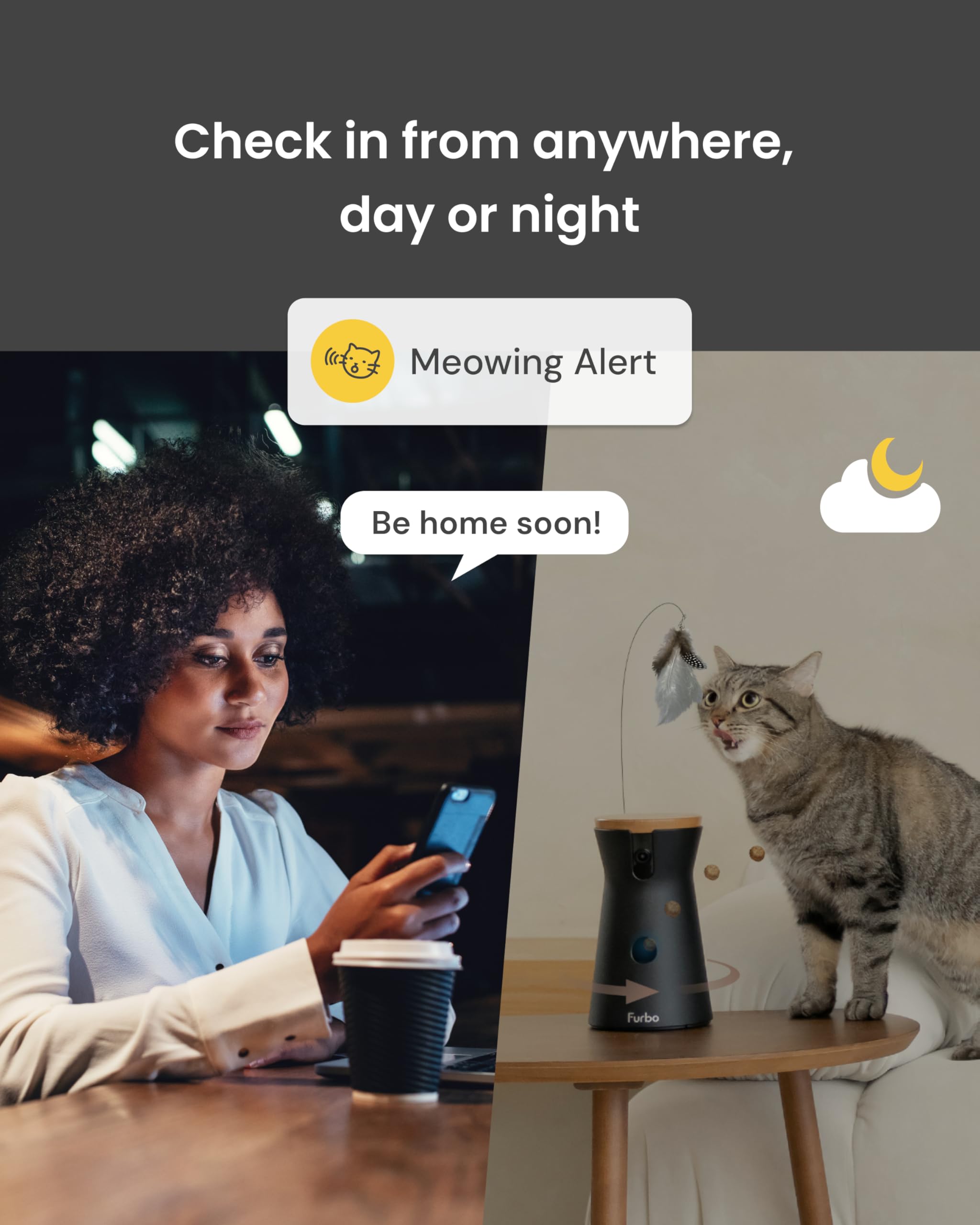 Furbo meowing sensor alerts you to your cat's meows in real time