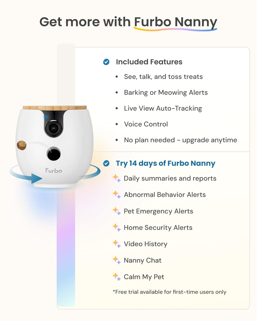 Furbo Mini 2K QHD clarity for quick pet checks