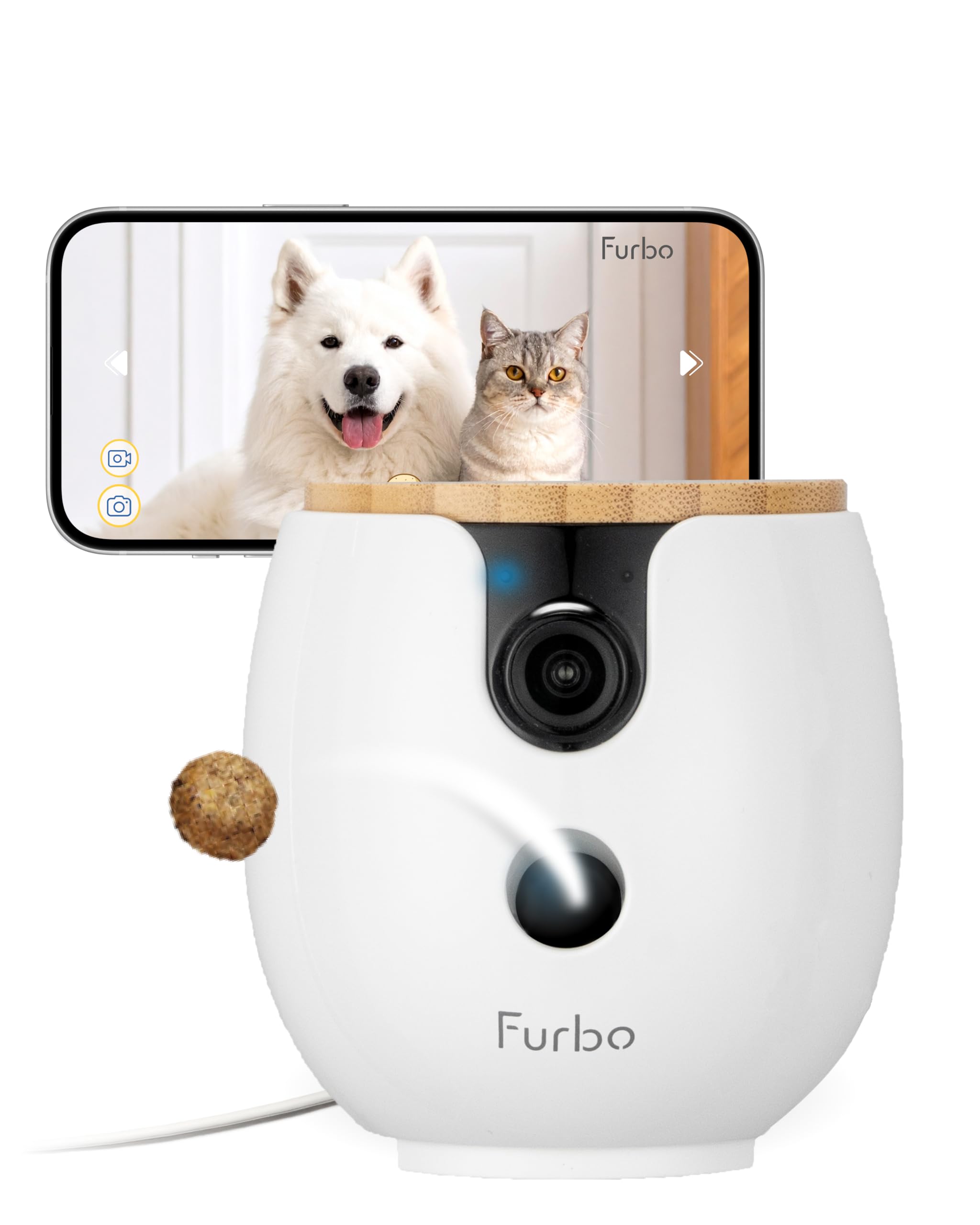 Furbo Mini 360° rotation view provides full room coverage for easy monitoring