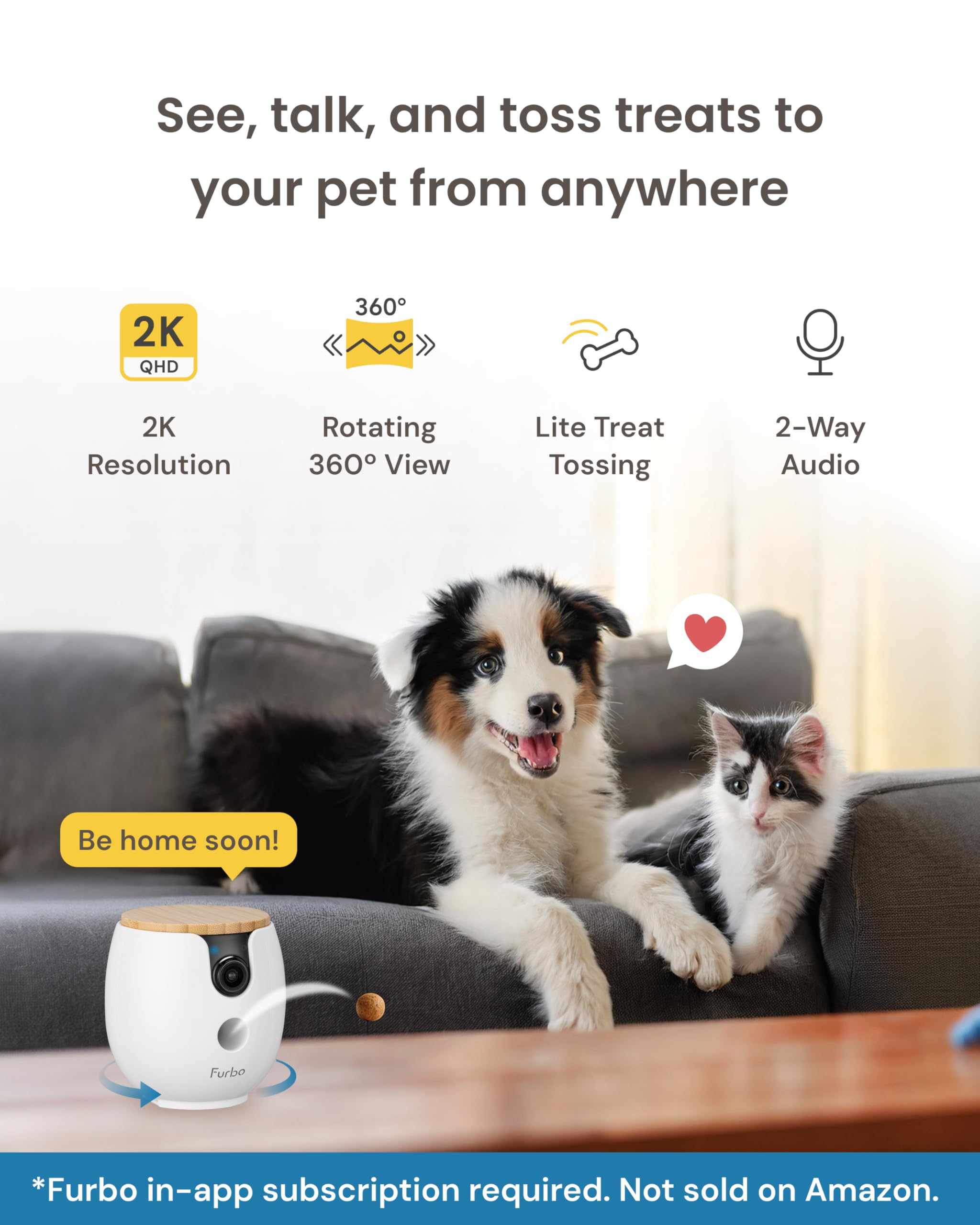 Furbo Mini 360° in action tossing treats to reward pets