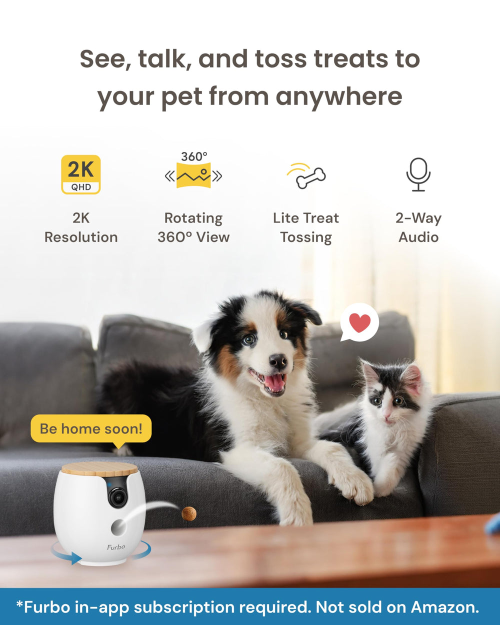 Furbo Mini 360° in action tossing treats to reward pets