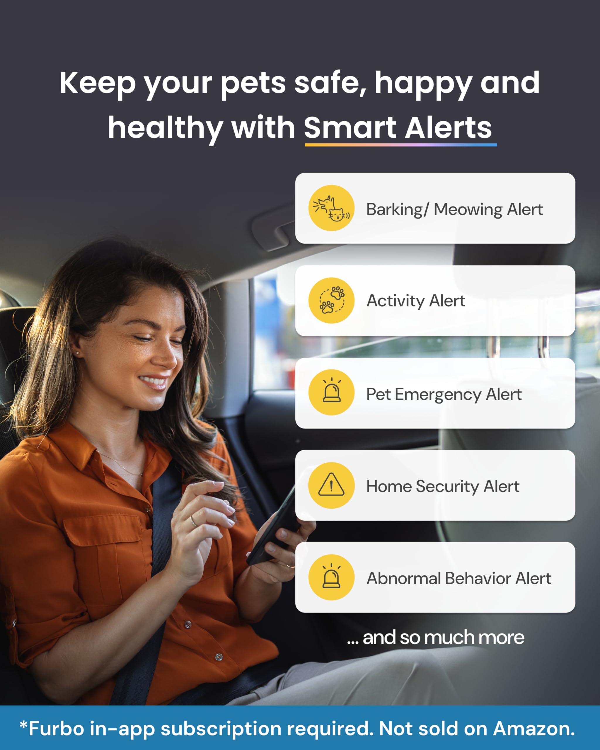Furbo Mini Camera AI alerts notify of barking or unusual activity