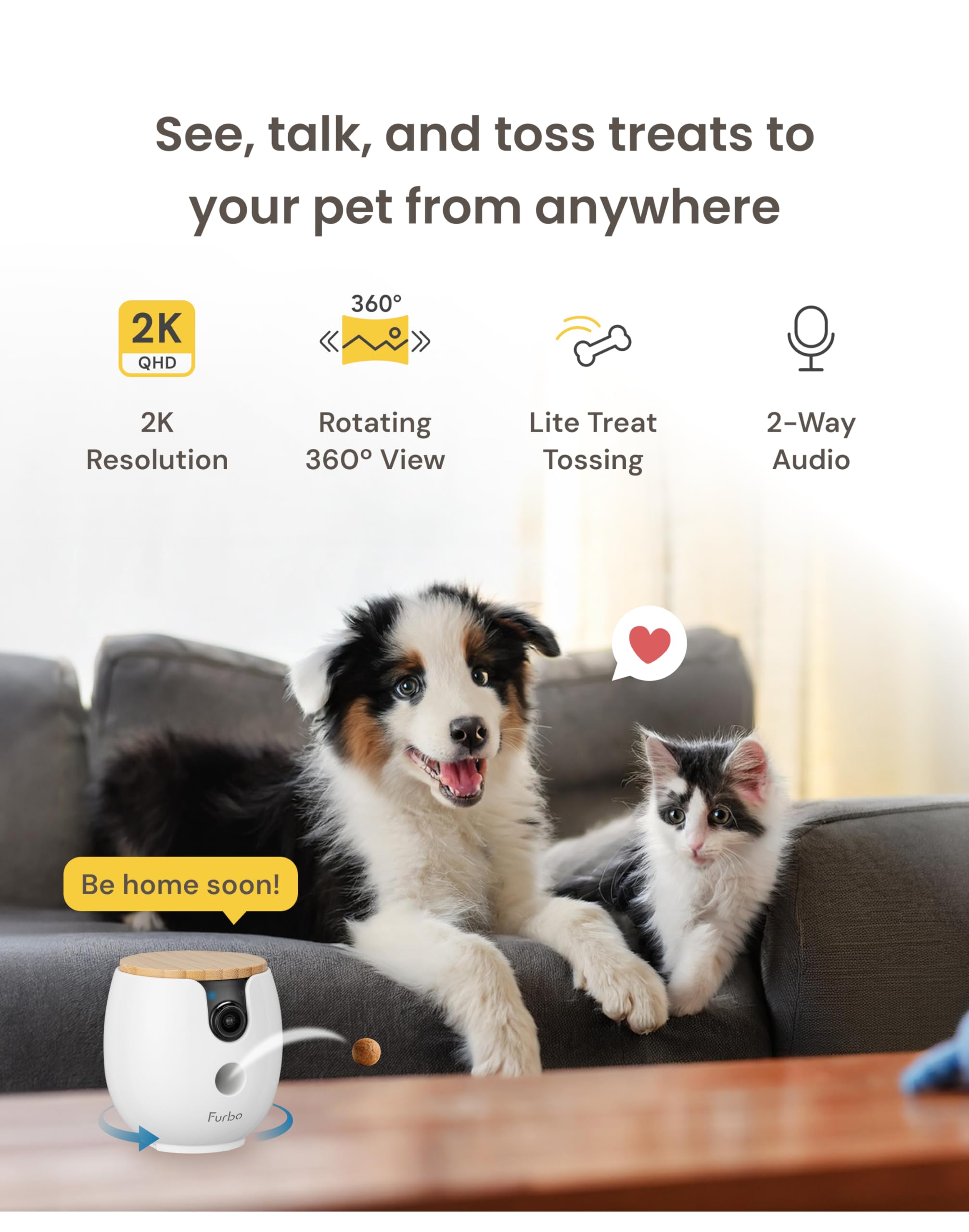 Furbo Mini color night vision reveals pets clearly in low light