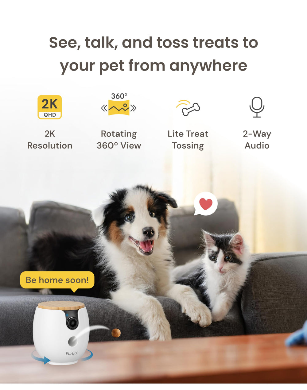 Furbo Mini color night vision reveals pets clearly in low light