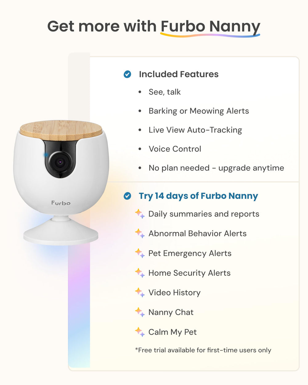 Instant alerts detect barking or meowing and notify you instantly.
