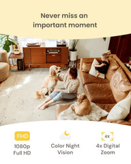 Two-way audio with color night vision for day and night conversations.