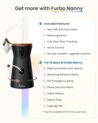 Furbo treat toss function lets you reward or distract your cat from the app