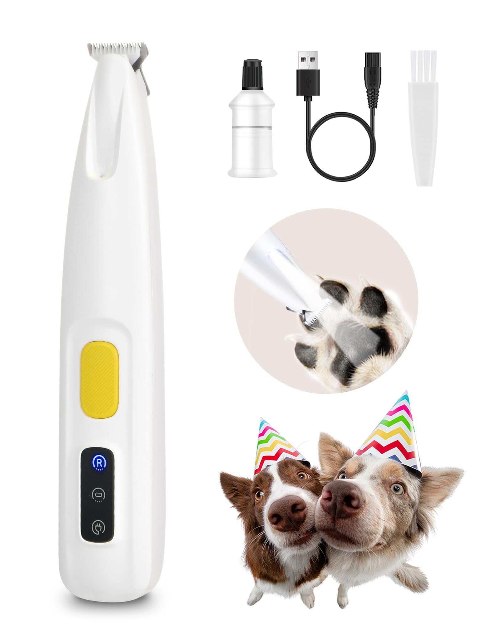 FURBONA upgraded paw trimmer with LED light for safe, precise grooming.