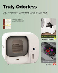 Furbulous automatic self-pack and refill system reducing waste mess.