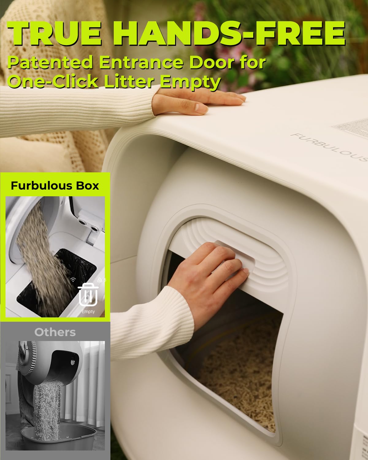 FURBULOUS one-click waste disposal for easy cleaning