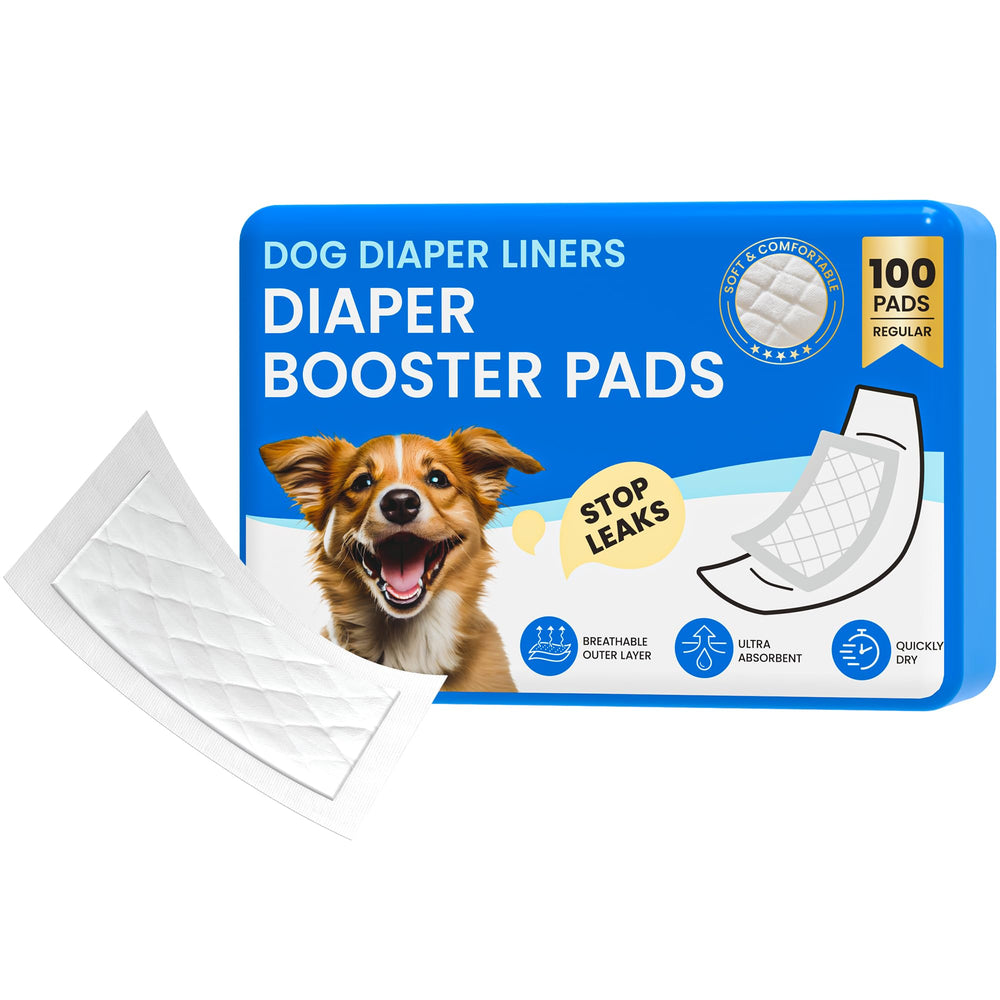 Furcato 100ct diaper liners packaging ready to fit washable wraps for dogs, absorbs quickly