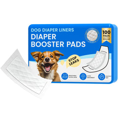 Furcato 100ct diaper liners packaging ready to fit washable wraps for dogs, absorbs quickly