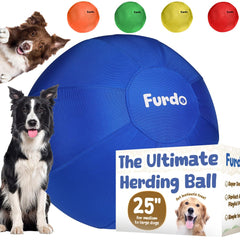 Furdo 25-inch herding ball with nylon cover for active dog play.