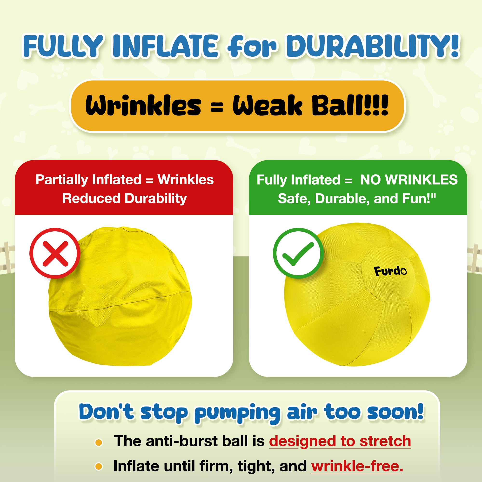 Furdo durable nylon-covered dog ball stands up to rough housing and fetch.