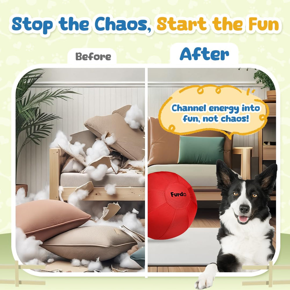 Furdo easy-clean durable herding ball shows washable nylon cover for hygiene.