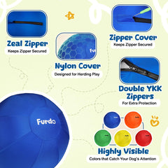 Furdo giant ball designed for medium and large dogs in action.