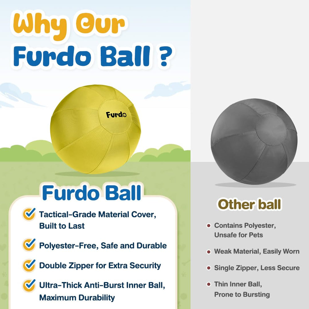 Large dog engages with the Furdo ball during active herding play