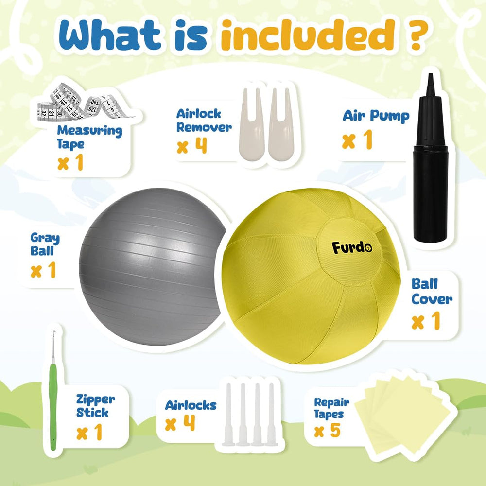 Bright yellow Furdo ball supports energy burn in interactive training