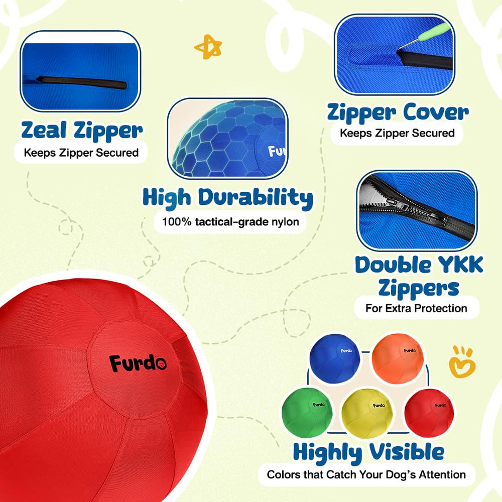 Furdo large-breed dog ball used during outdoor training sessions.