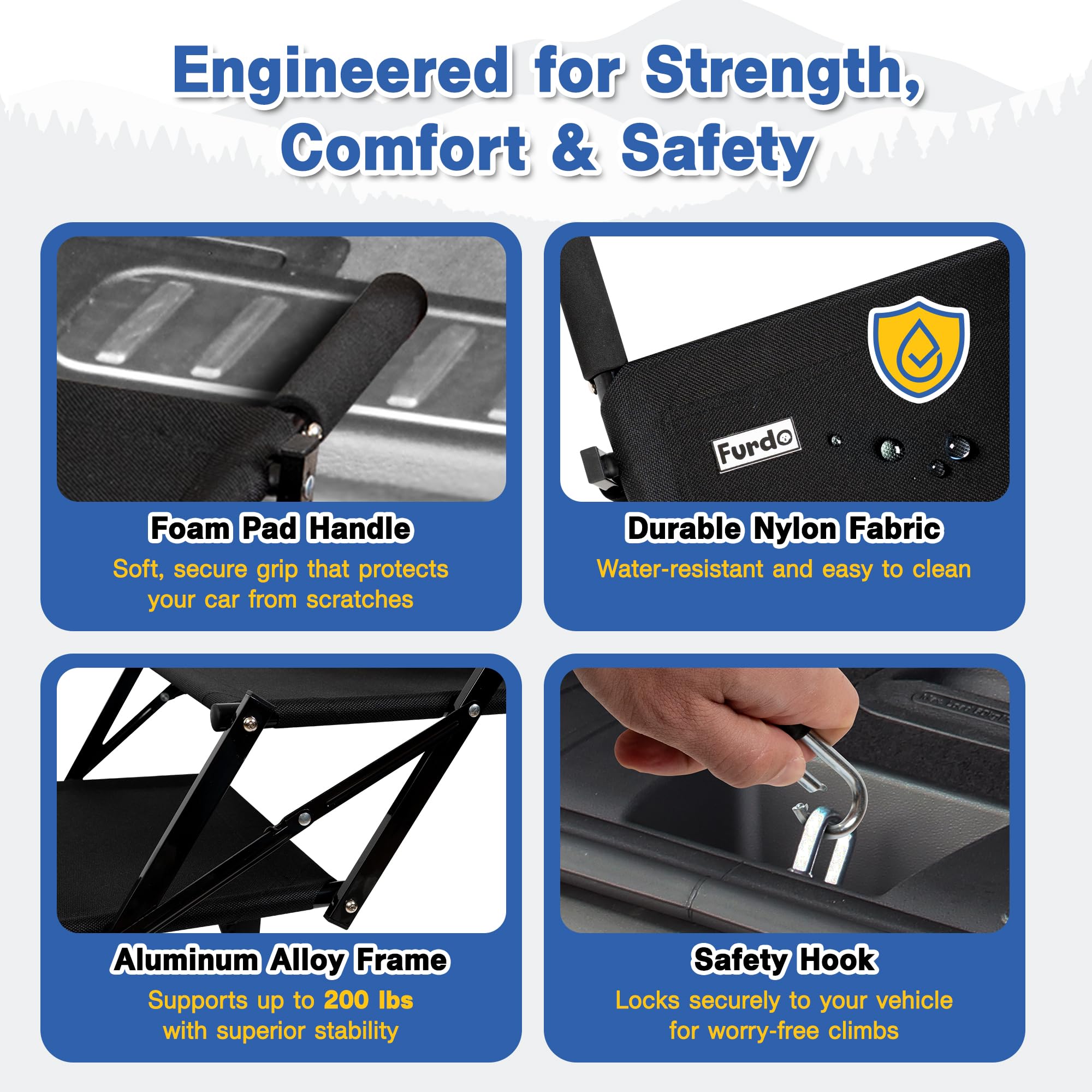 FURDO non-slip surface provides secure footing for large dogs.